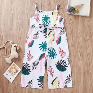 🆕Girls “Leaves” Floral Romper